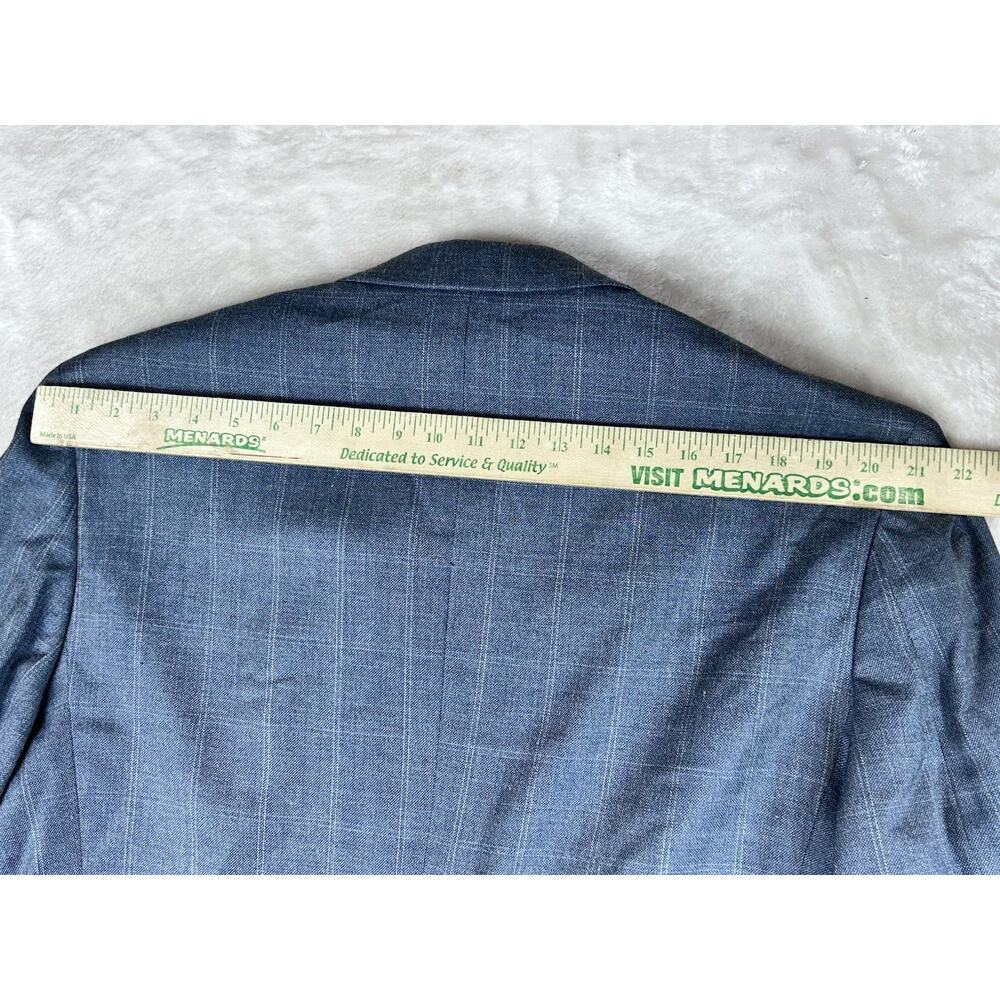 Lauren Ralph Lauren Jacket Mens 44 L Blue Plaid Silk Wool Blazer Pockets Formal - Picture 7 of 9